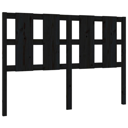 Testiera per Letto Nera 140,5x4x100cm in Legno Massello di Pino