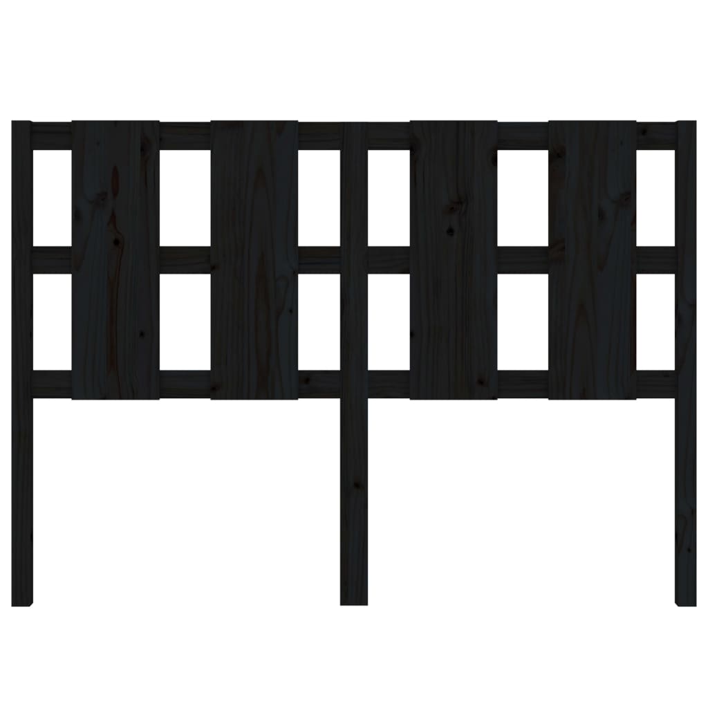 Testiera per Letto Nera 140,5x4x100cm in Legno Massello di Pino