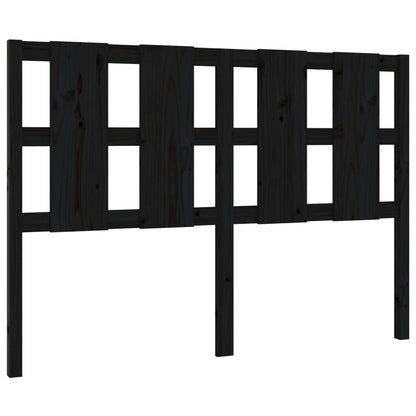 Testiera per Letto Nera 145,5x4x100cm in Legno Massello di Pino