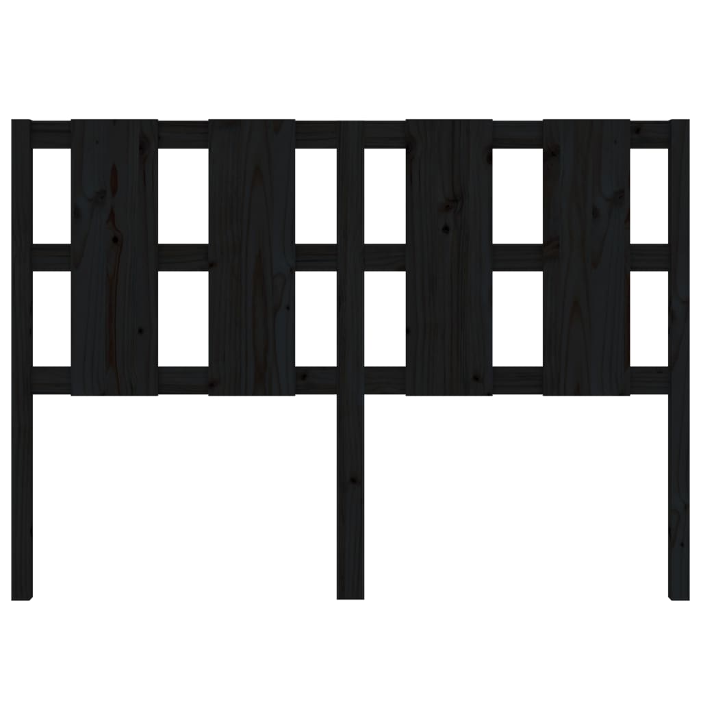 Testiera per Letto Nera 145,5x4x100cm in Legno Massello di Pino
