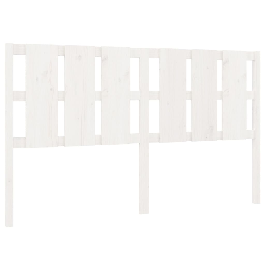 Testiera per Letto Bianca 165,5x4x100 cm Legno Massello di Pino