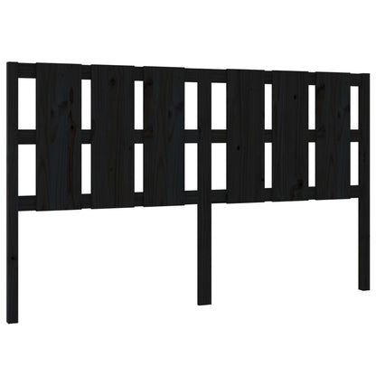 Testiera per Letto Nera 165,5x4x100cm in Legno Massello di Pino