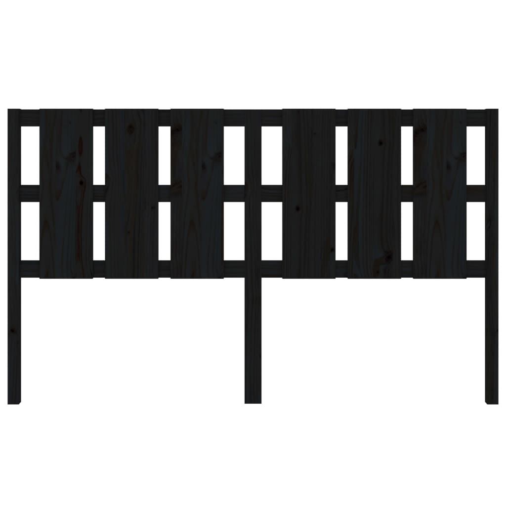Testiera per Letto Nera 165,5x4x100cm in Legno Massello di Pino