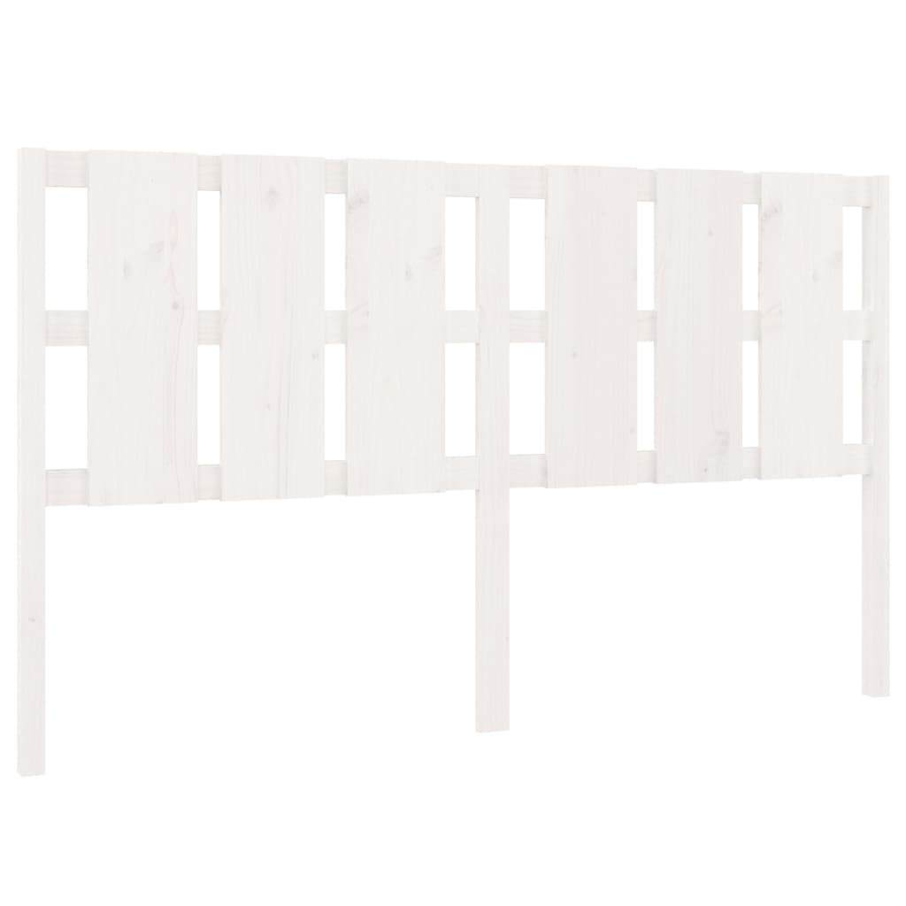 Testiera per Letto Bianca 185,5x4x100 cm Legno Massello di Pino