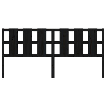 Testiera per Letto Nera 205,5x4x100cm in Legno Massello di Pino