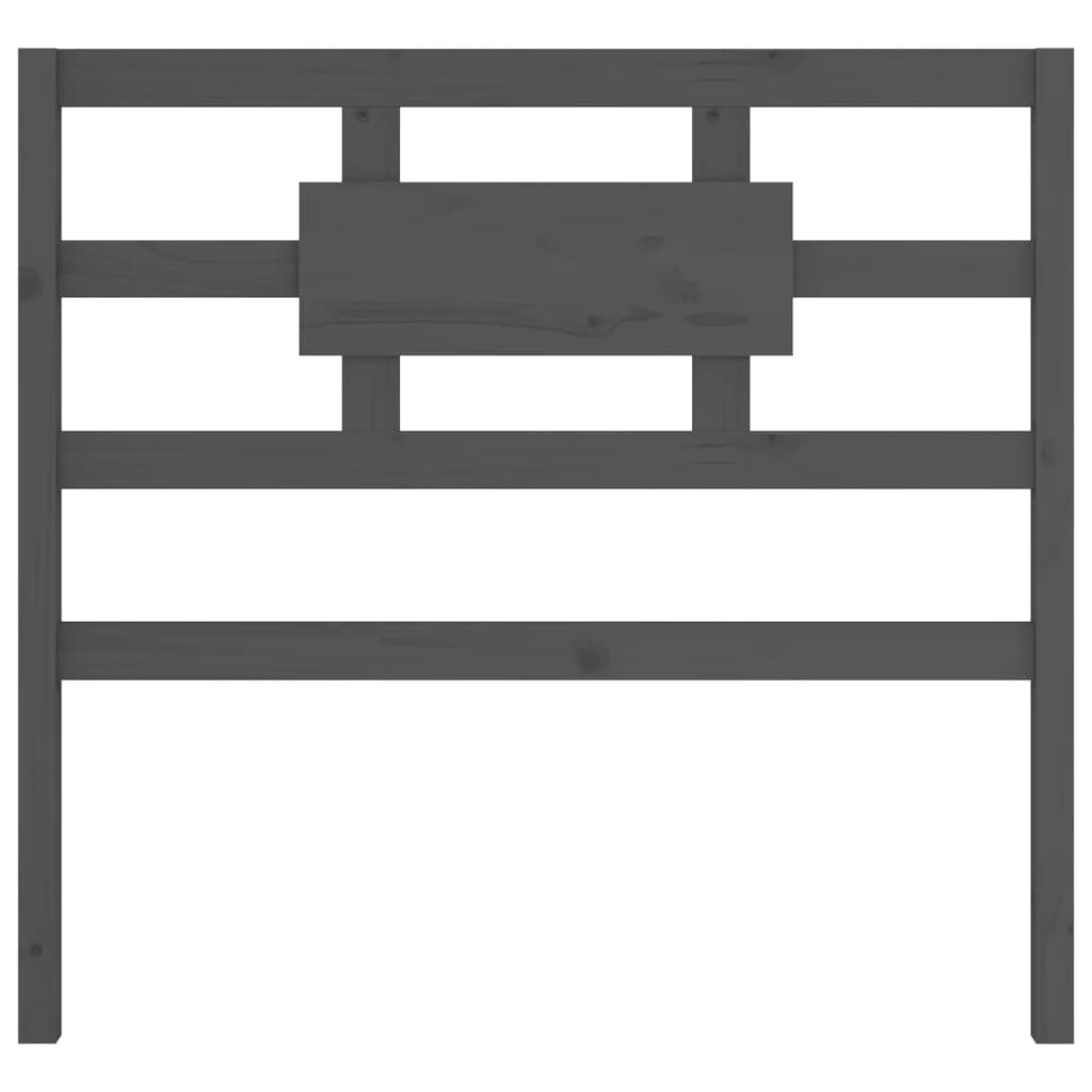 Testiera Letto Grigia 80,5x4x100 cm in Legno Massello di Pino