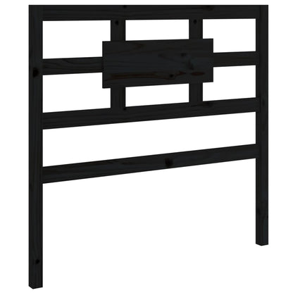 Testiera per Letto Nera 95,5x4x100 cm in Legno Massello di Pino