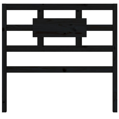Testiera per Letto Nera 95,5x4x100 cm in Legno Massello di Pino