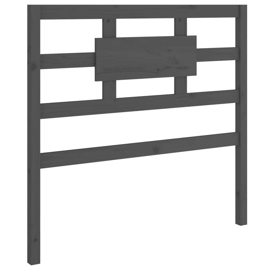 Testiera per Letto Grigia 105,5x4x100 cm Legno Massello di Pino