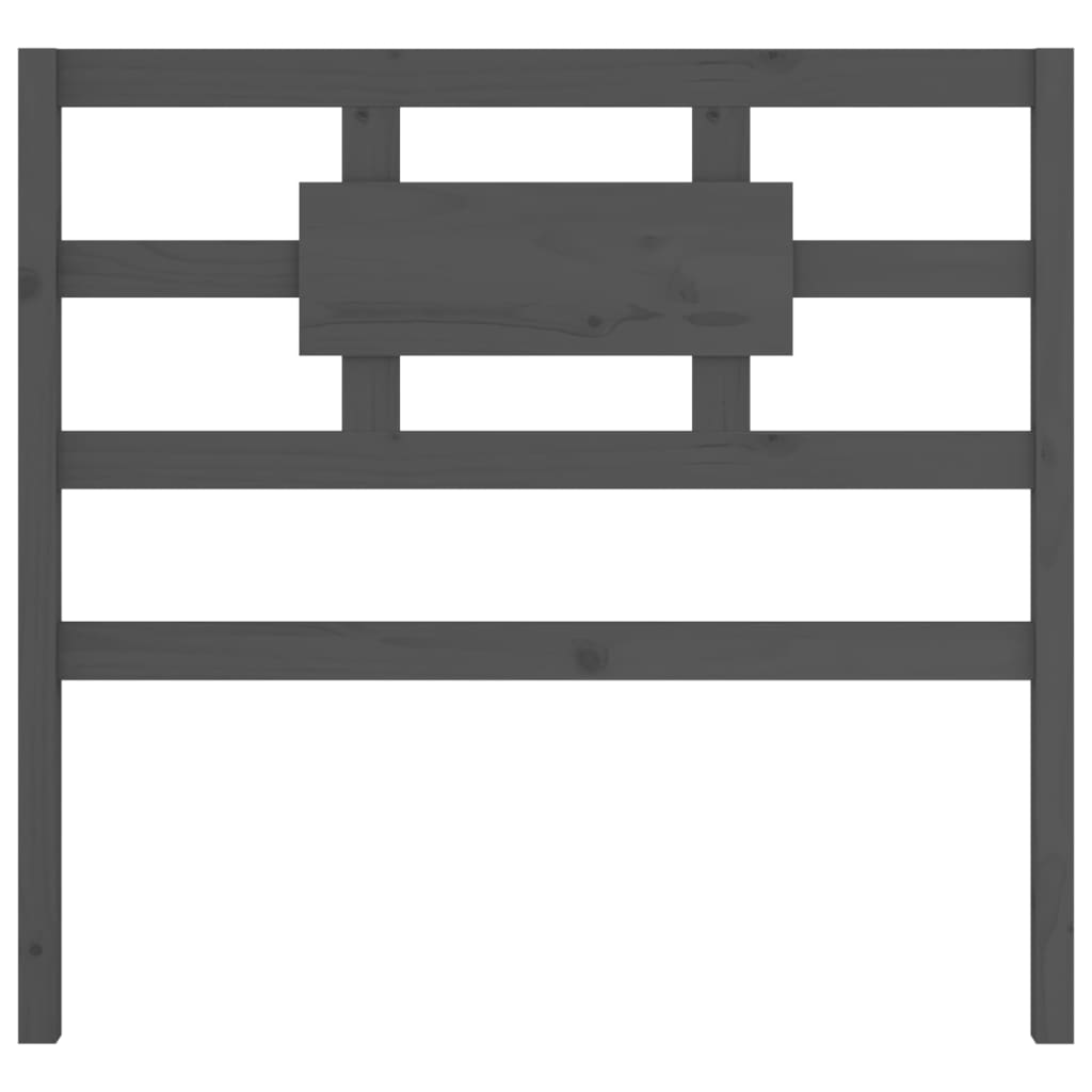 Testiera per Letto Grigia 105,5x4x100 cm Legno Massello di Pino