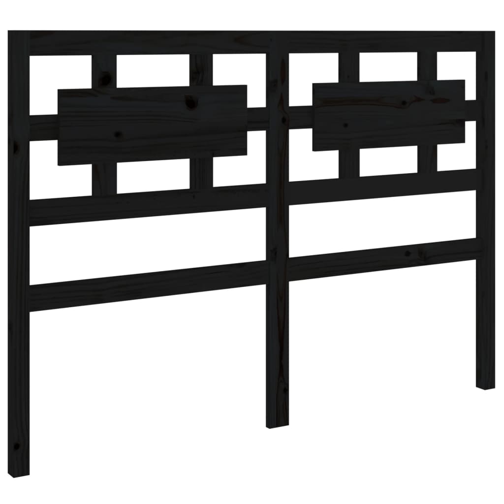 Testiera per Letto Nera 140,5x4x100cm in Legno Massello di Pino
