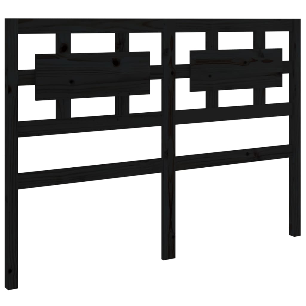 Testiera per Letto Nera 165,5x4x100cm in Legno Massello di Pino