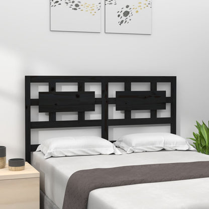 Testiera per Letto Nera 165,5x4x100cm in Legno Massello di Pino