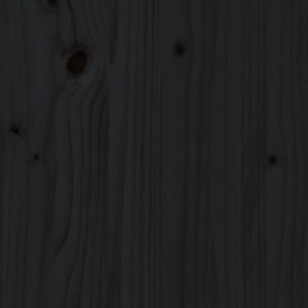 Testiera per Letto Nera 205,5x4x100cm in Legno Massello di Pino
