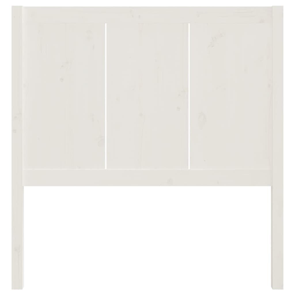 Testiera per Letto Bianca 80,5x4x100 cm Legno Massello di Pino