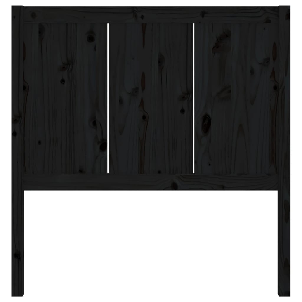 Testiera per Letto Nera 95,5x4x100 cm in Legno Massello di Pino
