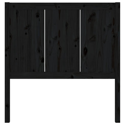 Testiera per Letto Nera 95,5x4x100 cm in Legno Massello di Pino