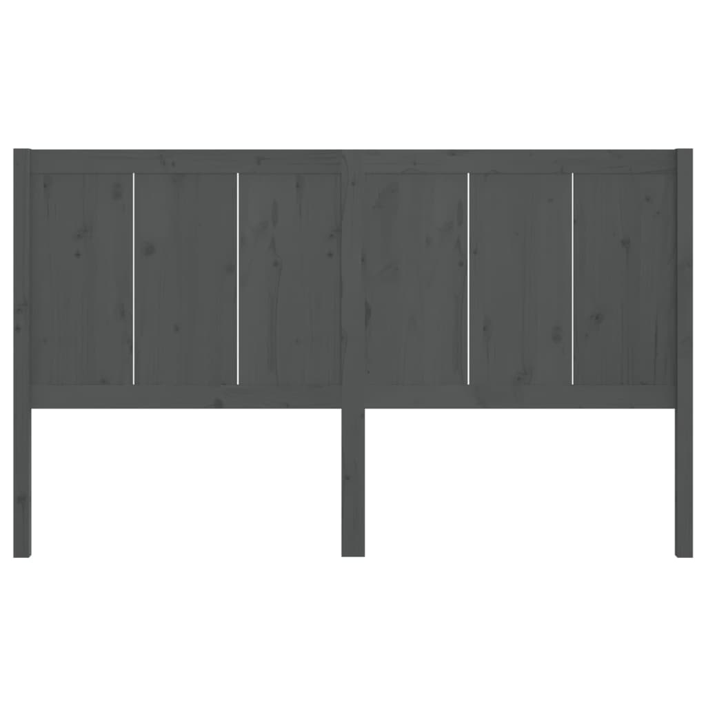 Testiera per Letto Grigia 125,5x4x100 cm Legno Massello di Pino