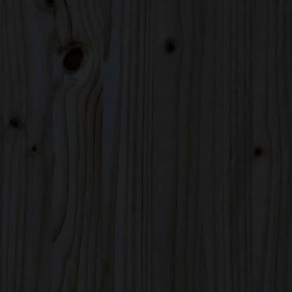Testiera per Letto Nera 205,5x4x100cm in Legno Massello di Pino