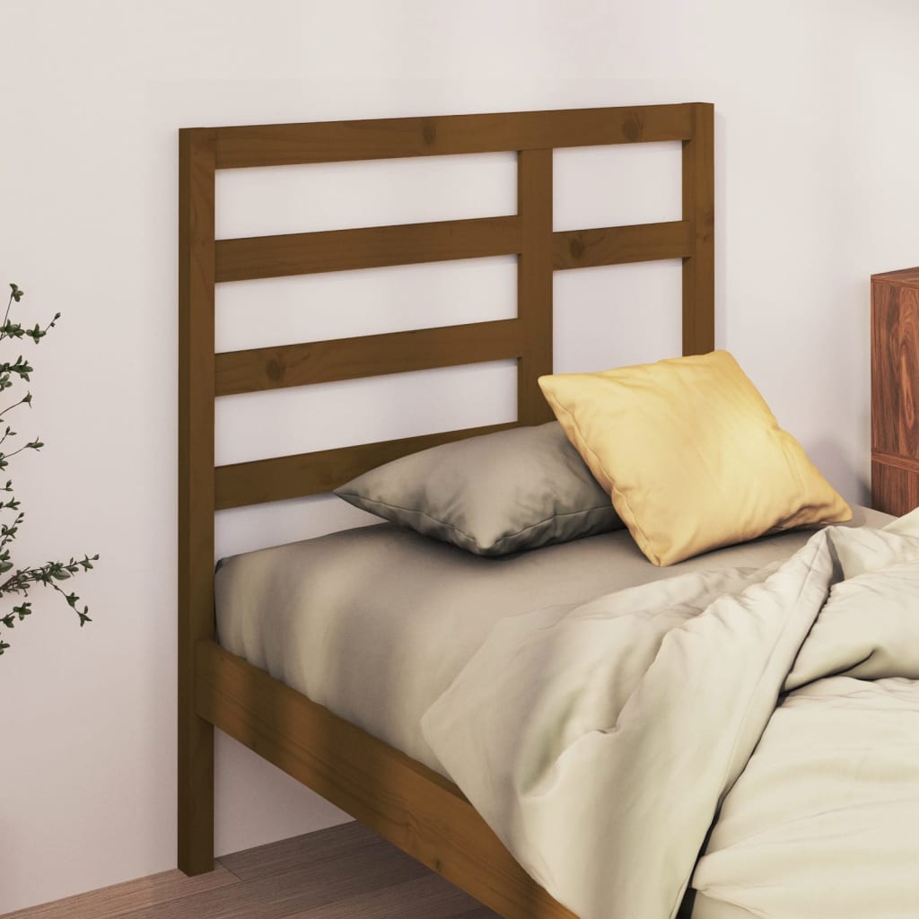 Testiera per Letto ambra 106x4x104 cm in Legno Massello di Pino
