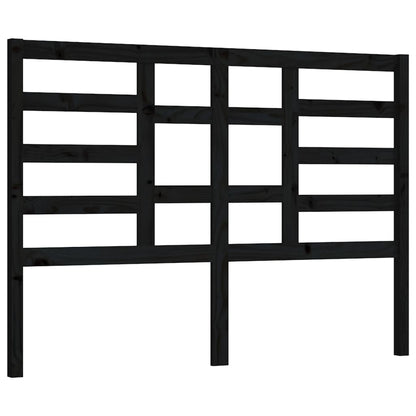 Testiera per Letto Nera 141x4x104 cm in Legno Massello di Pino