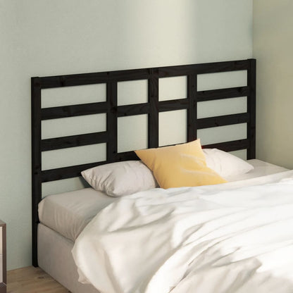 Testiera per Letto Nera 141x4x104 cm in Legno Massello di Pino