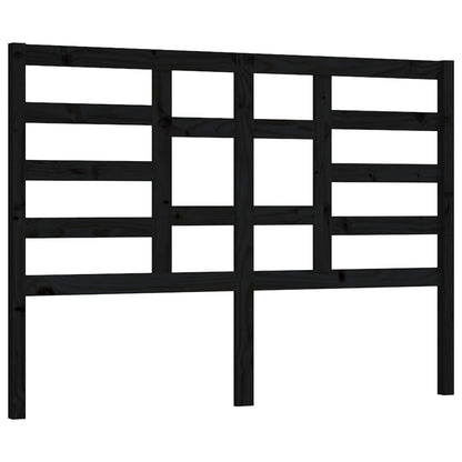 Testiera per Letto Nera 156x4x104 cm in Legno Massello di Pino