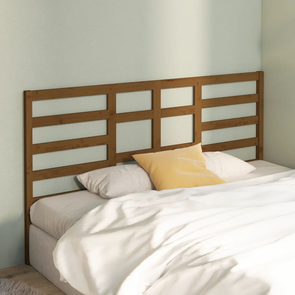 Testiera per Letto ambra 186x4x104 cm in Legno Massello di Pino