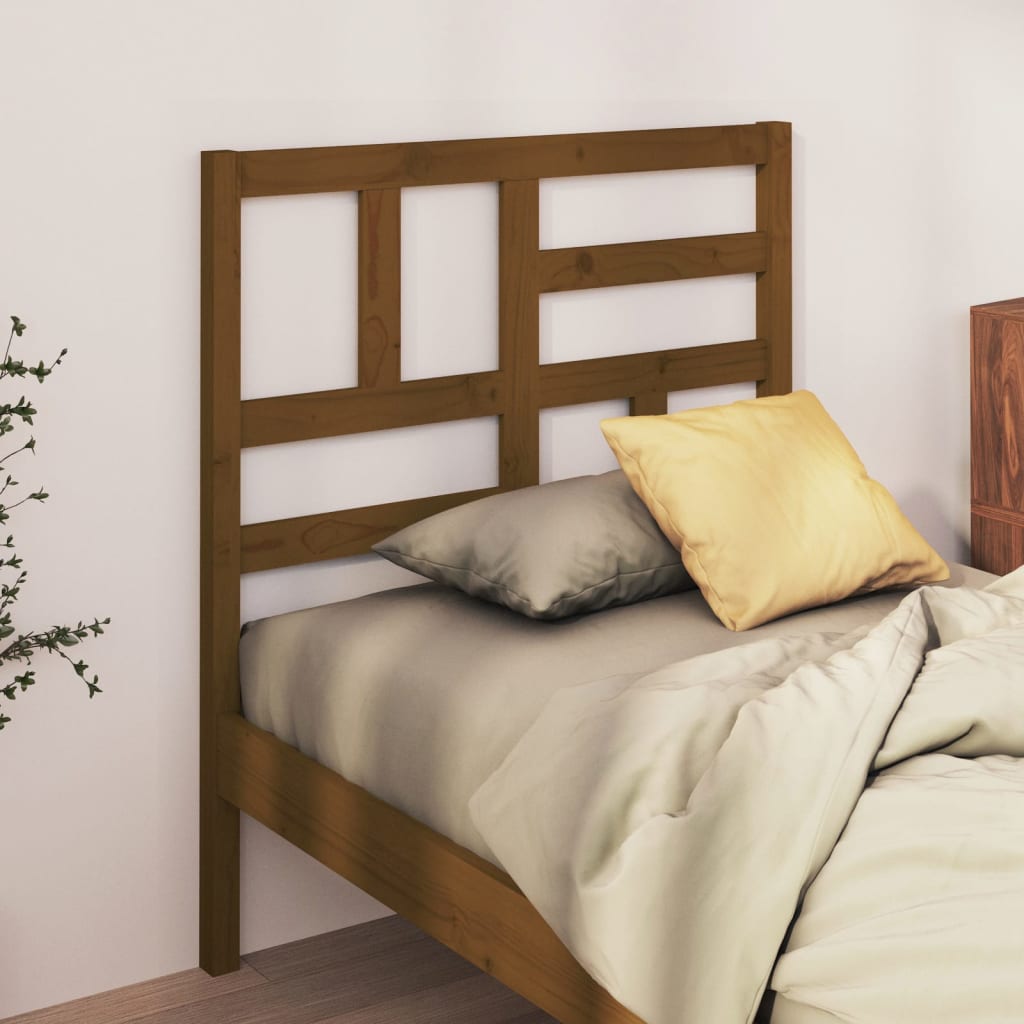 Testiera per Letto ambra 81x4x104 cm in Legno Massello di Pino