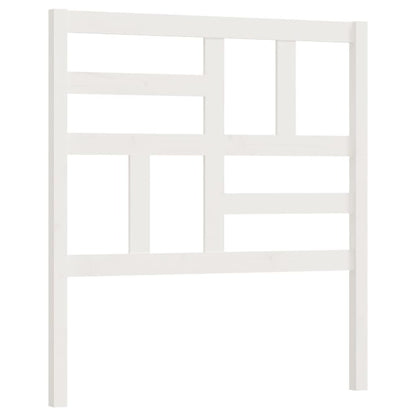 Testiera per Letto Bianca 96x4x104 cm in Legno Massello di Pino