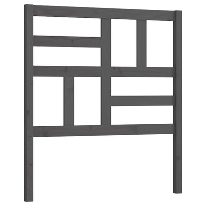 Testiera per Letto Grigia 96x4x104 cm in Legno Massello di Pino
