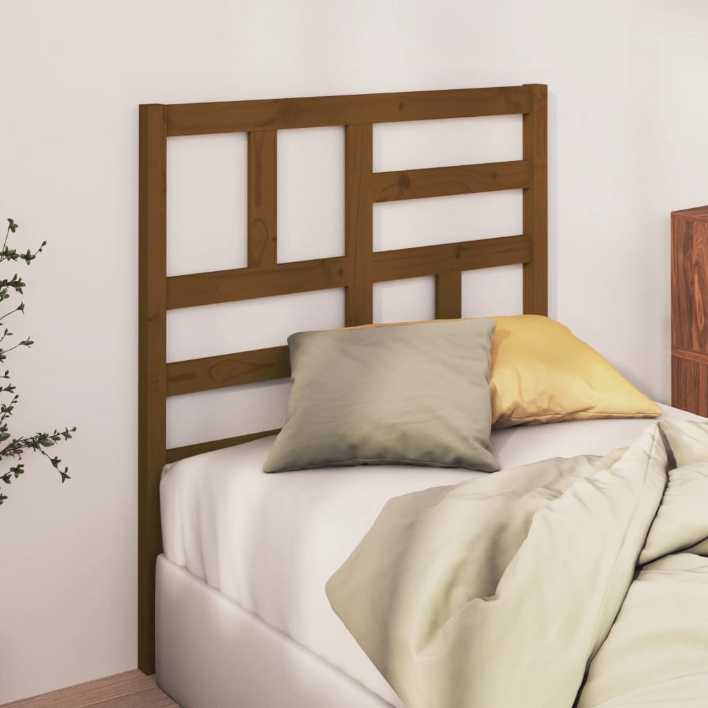 Testiera per Letto ambra 96x4x104 cm in Legno Massello di Pino