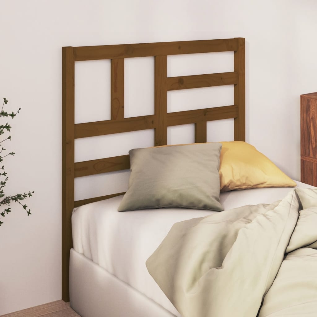 Testiera per Letto ambra 106x4x104 cm in Legno Massello di Pino