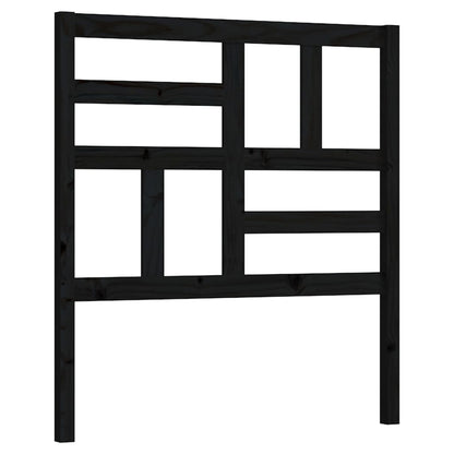 Testiera per Letto Nera 106x4x104 cm in Legno Massello di Pino