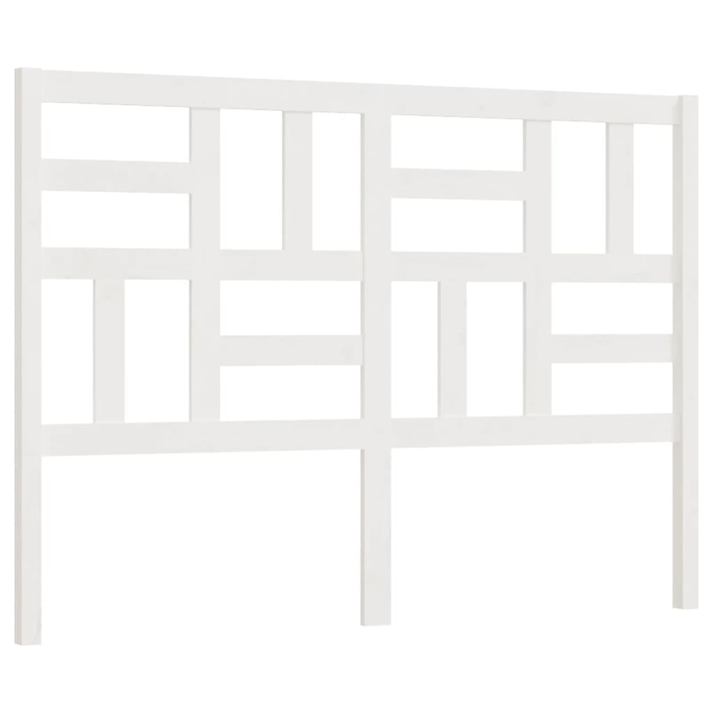 Testiera per Letto Bianca 141x4x104cm in Legno Massello di Pino