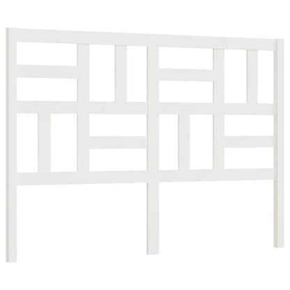 Testiera per Letto Bianca 141x4x104cm in Legno Massello di Pino