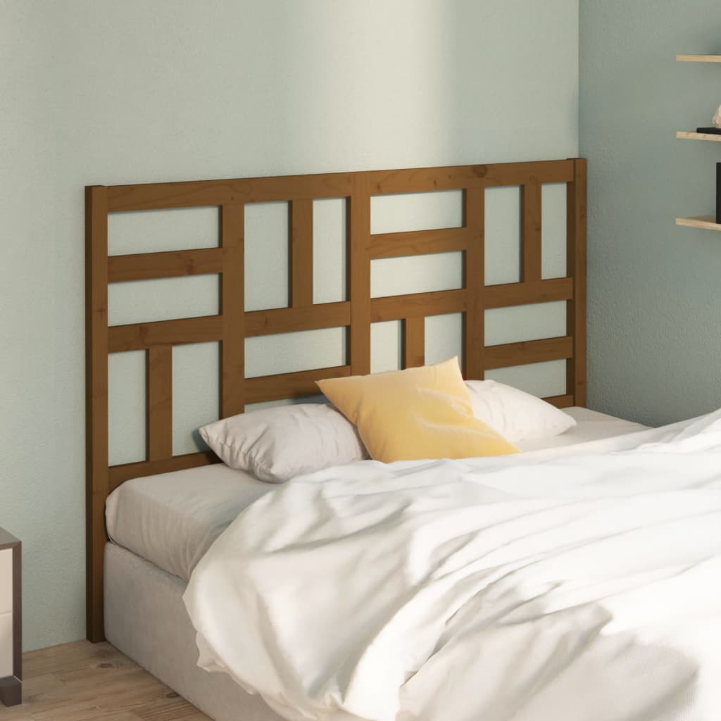 Testiera per Letto ambra 141x4x104 cm in Legno Massello di Pino