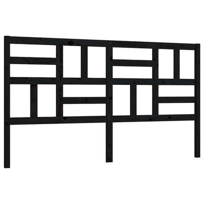 Testiera per Letto Nera 186x4x104 cm in Legno Massello di Pino