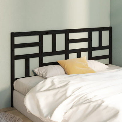 Testiera per Letto Nera 186x4x104 cm in Legno Massello di Pino