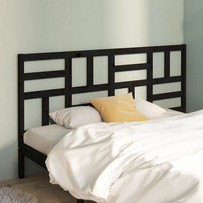 Testiera per Letto Nera 186x4x104 cm in Legno Massello di Pino