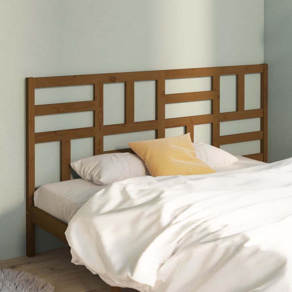 Testiera per Letto ambra 206x4x104 cm in Legno Massello di Pino