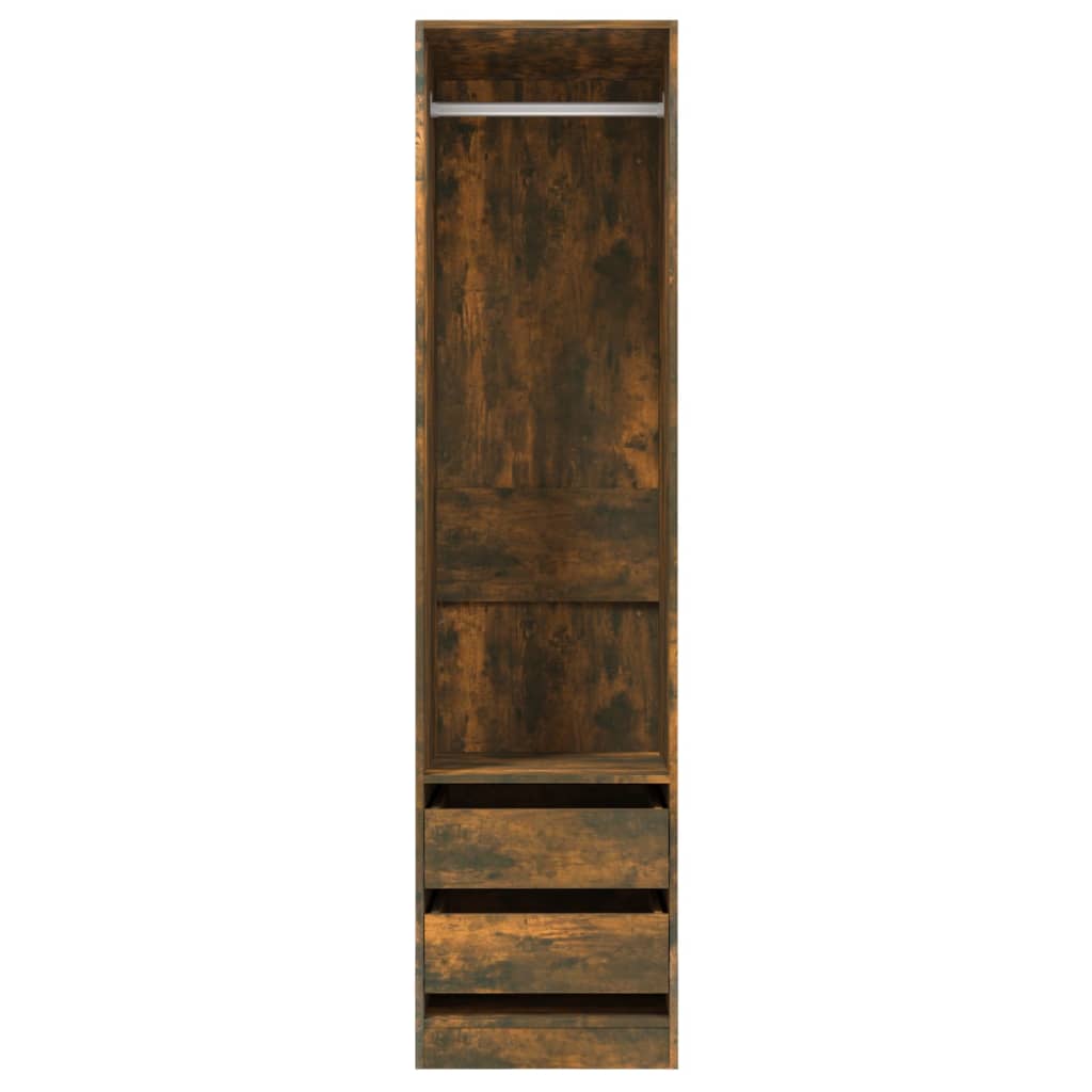 Armadio con Cassetti Rovere Fumo 50x50x200 cm Legno Multistrato