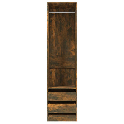 Armadio con Cassetti Rovere Fumo 50x50x200 cm Legno Multistrato