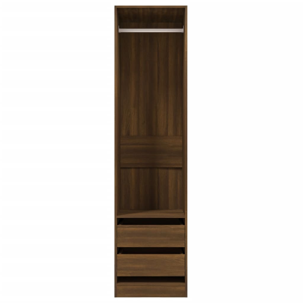 Armadio con Cassetti Rovere Marrone 50x50x200 Legno Multistrato