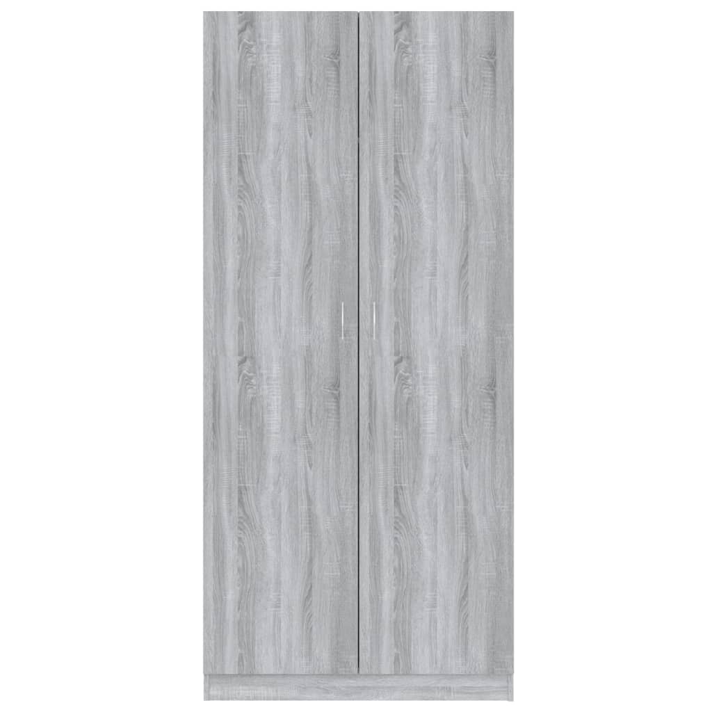 Armadio Grigio Sonoma 90x52x200 cm in Legno Multistrato