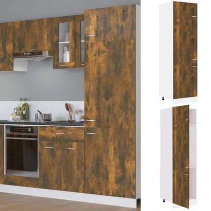 Armadio per Frigo â€œLyonâ€ Rovere Fumo 60x57x207 cm