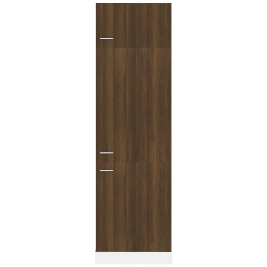 Armadio per Frigo Rovere Marrone 60x57x207 cm Legno Multistrato