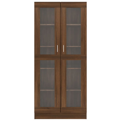 Mobile Vetrina Rovere Marrone 82,5x30,5x185,5 Legno Multistrato