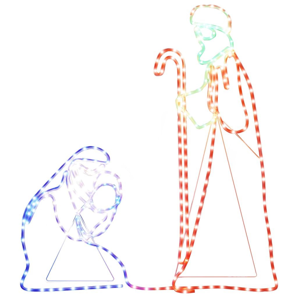 Figura Natalizia di Maria e Giuseppe con 264 LED 40x55&38x100cm