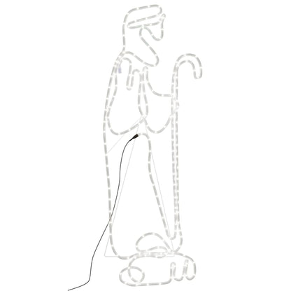 Figura Natalizia di Pastore e Agnello con 168 LED 102,5x35 cm